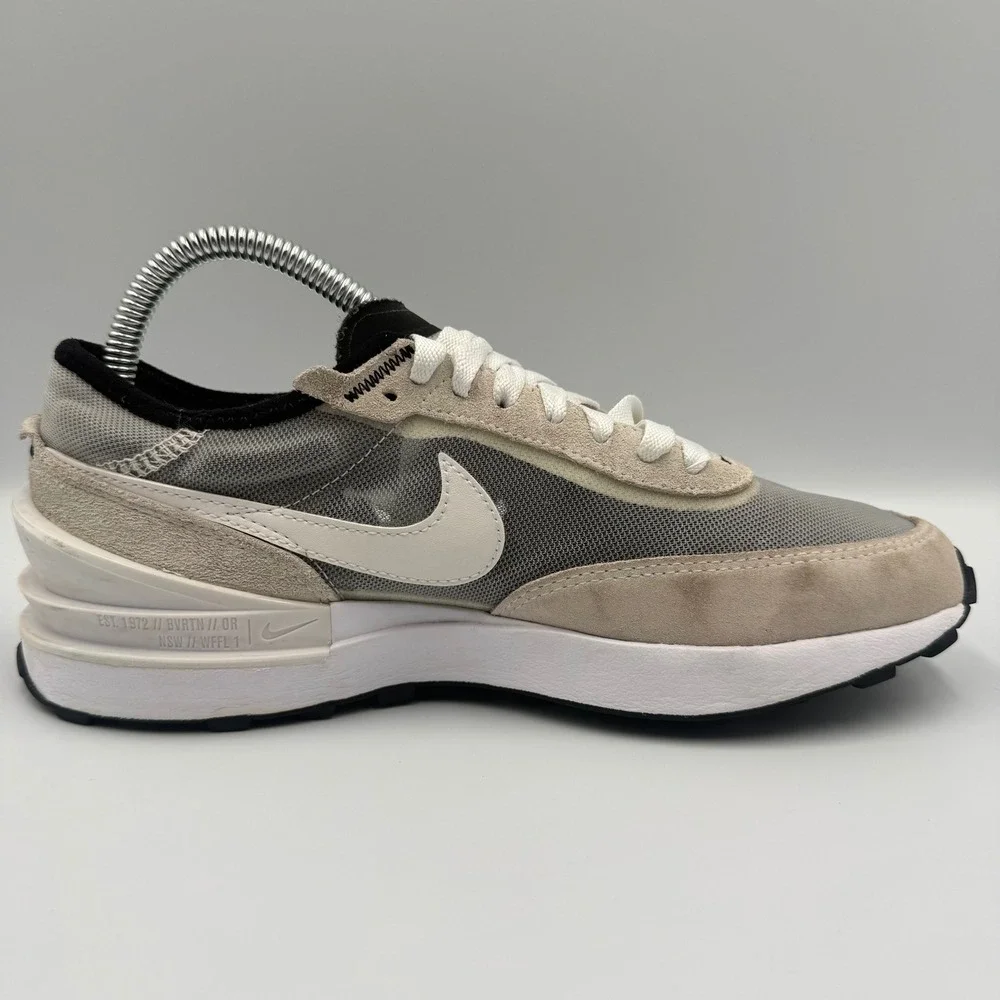 Nike Waffle One Youth Size 5Y Sneakers Mesh Suede Summit White Black Grey